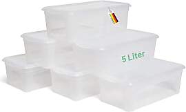 Novaliv 6x Aufbewahrungsboxen mit Deckel 5L