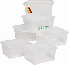 Novaliv 6x Aufbewahrungsboxen mit Deckel klein 2 L 