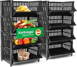 Novaliv 8 Stück Korbregal Schwarz Steckregal