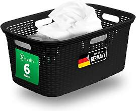 Novaliv Sparset 6X Rattan Wäschekorb mit 4