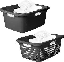 Novaliv Wäschekorb 25L + Wäschewanne 25L,