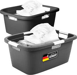 Novaliv Wäschewanne-Set 25L + 40L, Wäschebox Set 