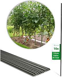 Novatool 10 Pflanzstäbe 120 cm grün 11 mm