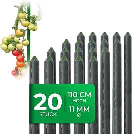 Novatool 20 Stück Pflanzstäbe 110cm grün 11mm ? 