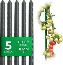 Novatool 5 Stück Pflanzstäbe 110cm grün 11mm ?