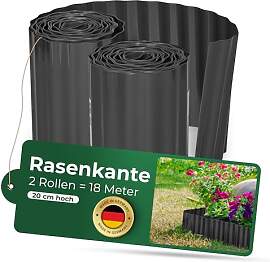 Novatool Rasenkante Kunststoff 20 cm hoch I 2x9