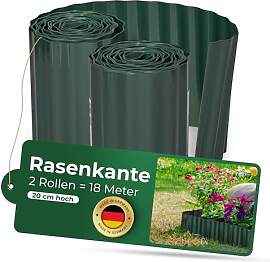 Novatool Rasenkante Kunststoff 20 cm hoch I 2x9