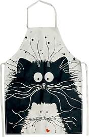 Novstuf Kochschürze Cartoon schwarz weiße Katze