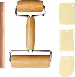 Nudelholz Holz, 5-teiliges Set mit Teigrollen und