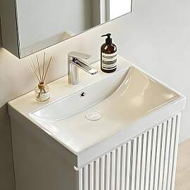 NUESTRA VIDA Einbau Waschbecken Keramik 61x46x16,5 