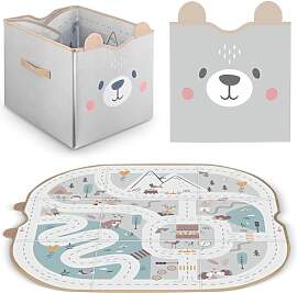 Nukido - 2in1 - Spielzeugkiste mit Spielmatte -