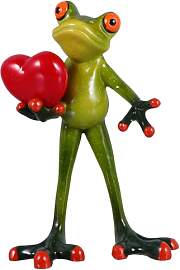 NUOBESTY Frosch Figuren Statue mit Herz Harz