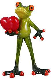 NUOBESTY Frosch Figuren Statue mit Herz Harz