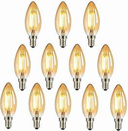 NUODIFAN LED Edison Glühbirne E14, 12x Vintage