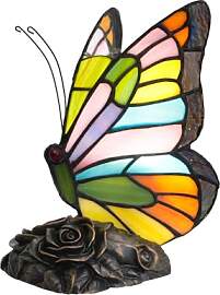 NUODITOS Tiffany Style Schmetterling Lampe Bunte