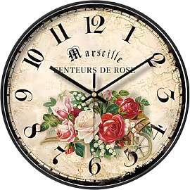 NUOVO 14 Zoll Garten Wanduhr Bunte Blumen Uhr