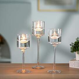 Nuptio 1 Set Glaskerzenhalter für Stumpenkerze