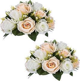 NUPTIO 2 Stück Künstliche Blumenstrauß, 15