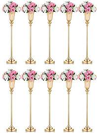 NUPTIO Blumenständer Metall Gold Vase: 10 Stück