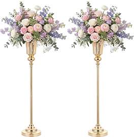 NUPTIO Blumenständer Metall Gold Vase: 2 Stück