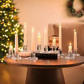 NUPTIO Kerzenhalter Glas Kerzenständer