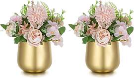 NUPTIO Kleine Vase Gold für Tischdeko: 2 Stück