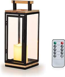 NUPTIO LED Kerzen Laternen Draußen: 35cm Schwarz