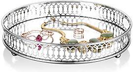 NUPTIO Make-up-Tablett, Glas, Spiegel, 25 cm