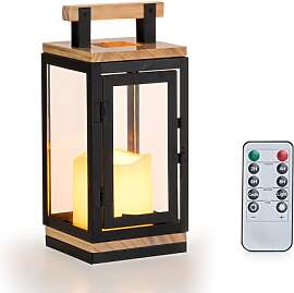 NUPTIO Outdoor Laterne mit Timer für Kerzen: