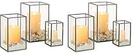 NUPTIO Windlichter Kerzenständer Glas Schwarze -