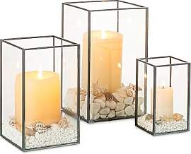 NUPTIO Windlichter Schwarze Kerzenständer Glas -