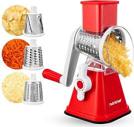 NutriChef 3-in-1 Käsereibe - mit Handkurbel –