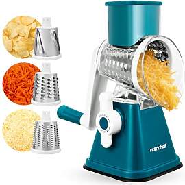 NutriChef 3-in-1 Trommelreibe - mit Handgriff –