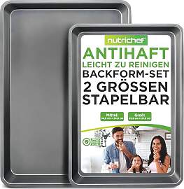 NutriChef Backblech Set 2-teilig – Antihaft