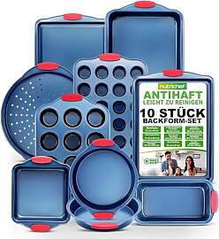NutriChef Backset 10-teilig Blau mit Roten