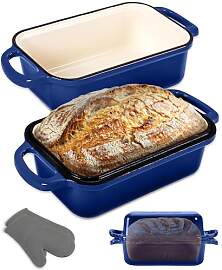 NutriChef Gusseisen Topf - Brotbackform mit Deckel 