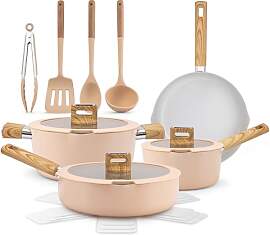 NutriChef Keramik Kochgeschirr Set, 14-teilig für 