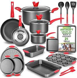 NutriChef Töpfe & Pfannen Set, 21-teiliges