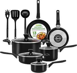 NutriChef Topf und Pfannenset, 13 Teilig-