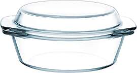 NUTRIUPS Glas Auflaufform mit Deckel, 1L 15cm mit