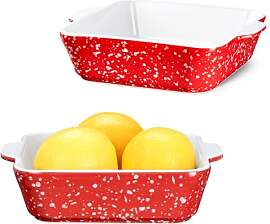 NUTRIUPS Keramik Auflaufform 2er-Set, 15cm Eckige