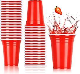 NUZEKY 100 Stück Rote Partybecher Set -