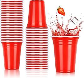 NUZEKY 150 Stück Rote Partybecher Set -
