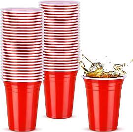 NUZEKY 50 Stück Rote Partybecher Set -