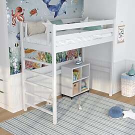 N-wood N01 Hochbett Holz 90x200 cm, Etagenbett mit 