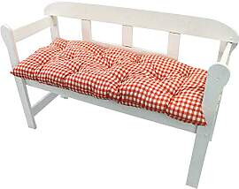 NYVI Bankauflage Ibiza 140x45 cm Rot Kariert -