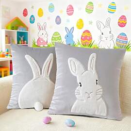 Nzkeuf 2 Stück Kissenbezug Ostern Deko, 45 x 45