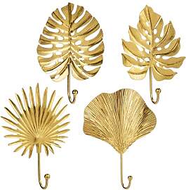 Oairse 4PCS Dekorative Garderobenhaken Gold