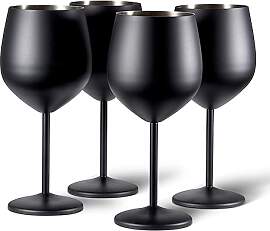 Oak & Steel - 4 Edelstahl Weingläser (540ml)
