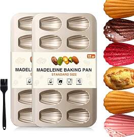 OAMCEG Madeleines Backform, 12 Mulden 2 Stück